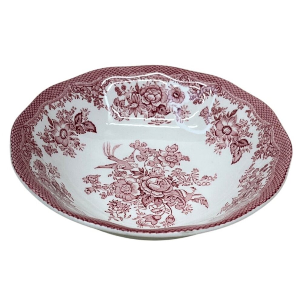 7 Red Parliament Premiere Original Manufacturers Asiatic Pheasants Cereal Bowls - Picture 5 of 13